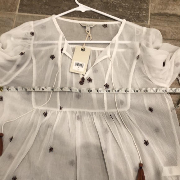 NWT Lucky Brand Peasant Tassle Top XS - Picture 14 of 14